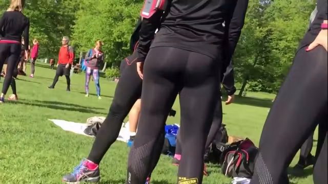 Athletic girls warming up
