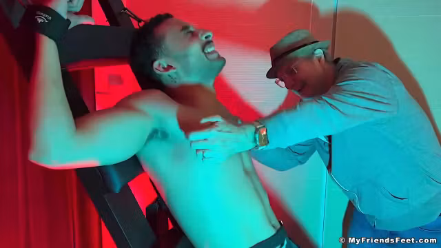 MyFriendsFeet: Bound Luca R laughs hard while being tickled by a horny daddy