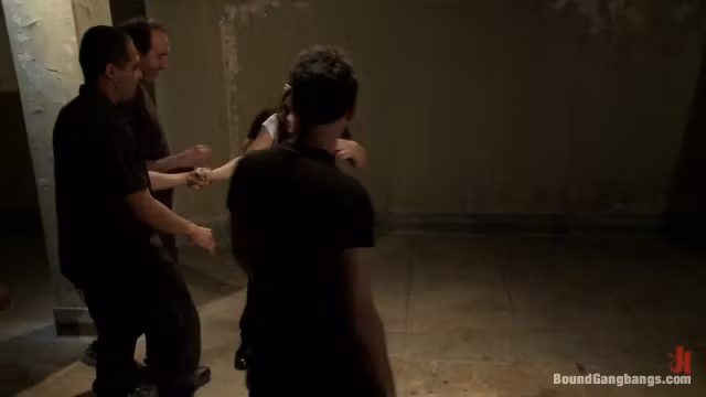 Hot Brunette Fantasizes of Being Dressed in Uniform and Aggressively Assfucked by a Group of Men