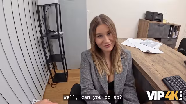 VIP4K. Sweet big titty Amalia Davis is having anal fun in the office
