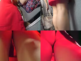A-line skirt is hot on skinny ass in accidental upskirt