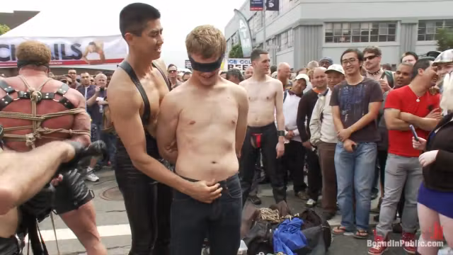 Bound in Public. Noah Brooks is dragged through the streets bound and pissed o