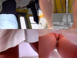 Flabby-butt milf wears g-string in upskirt video
