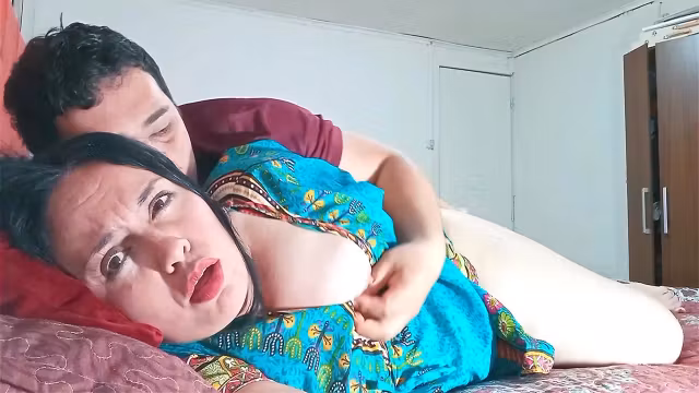 Indian Stepmother Shares Bed With Her Stepson, They End Up Fucking Hard