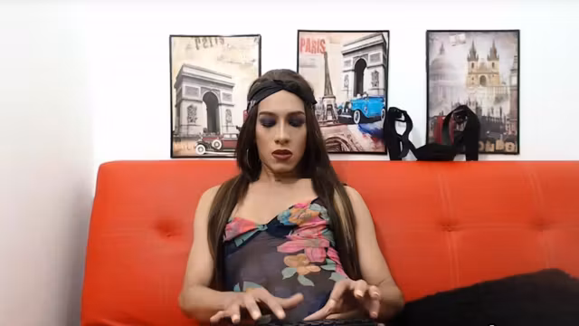 Naughty Tranny Stroke Her Cock Like Crazy