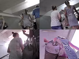 Thong of a nasty chick seen in free upskirt video