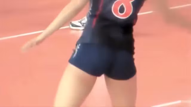 Gorgeous volleyball players show off their round butts