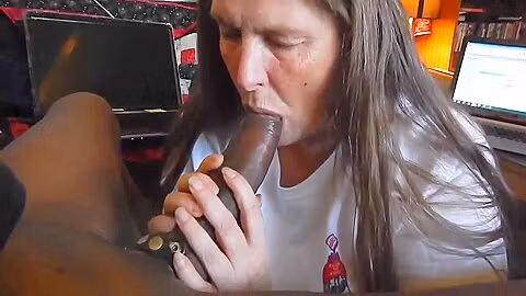 Grandma Worships And Blows Big Black Cock