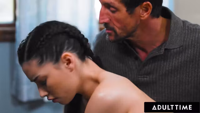 ADULT TIME - Pervy Stepdad SPANKS FUCKS STEPDAUGHTER Aria Lee For Masturbating FRENCH SUBTITLES
