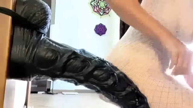 Slamming Giant Mutant Dildo Deep in Her Ass