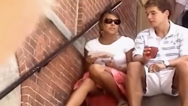 Upskirt of a student 18+ girl on stairs