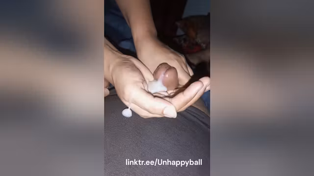 Sana Given A Blowjob And Sammer Cum In Her Hands