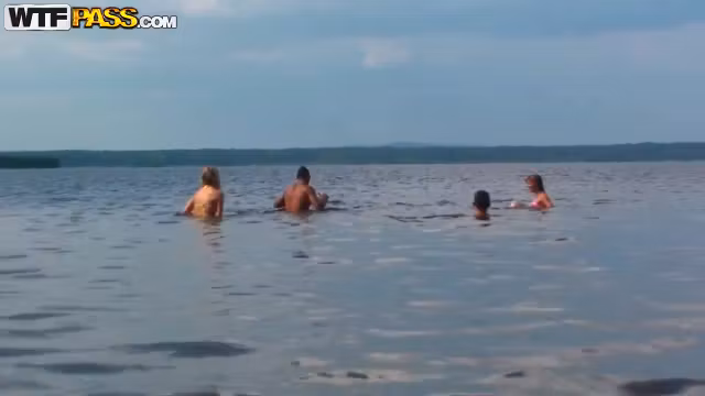 student 18+ friends decided to spend day together near the sea