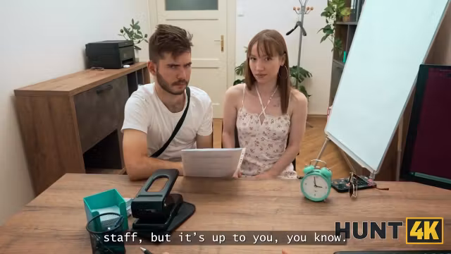 HUNT4K. Striptease and sex to get a new job...