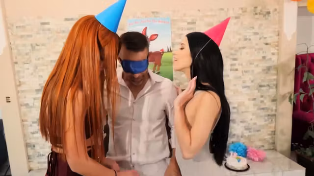 Teen besties enjoy a dirty birthday party with stepdad